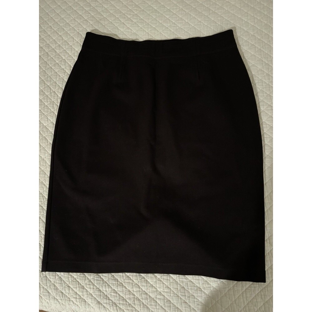 Eileen Fisher Skirt Women's Large Viscose Stretch Ponte Knee Length Pencil Black